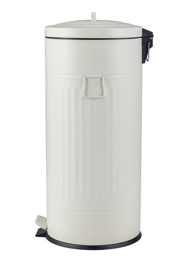 Charles Bentley Cream Round Retro Kitchen Pedal Bin