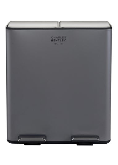 Charles Bentley Double Compartment Grey Kitchen Bin