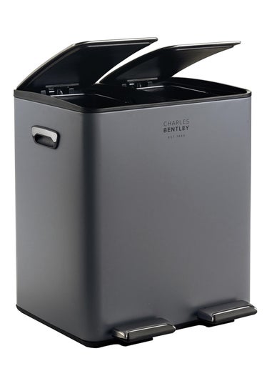 Charles Bentley Double Compartment Grey Kitchen Bin