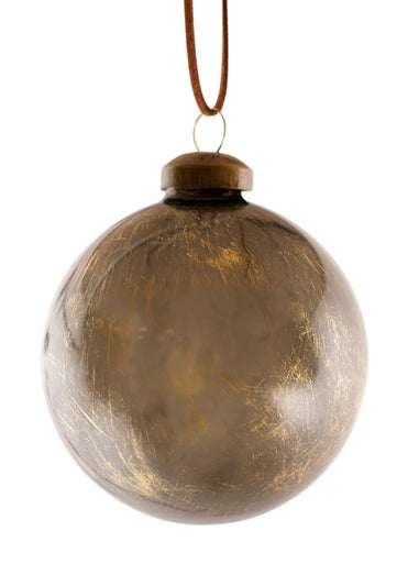 Charles Bentley Pack of 12 Industrial Inspired Glass Baubles (Diameter 8cm)