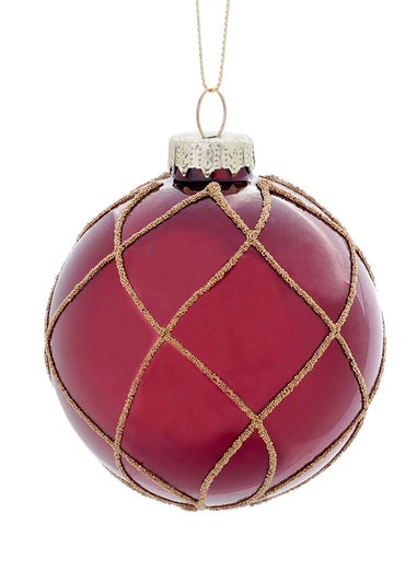 Charles Bentley Pack of 12 Traditional Style Glass Baubles (Diameter 8cm)