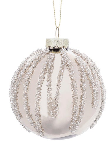 Charles Bentley Pack of 12 Traditional Style Glass Baubles (Diameter 8cm)