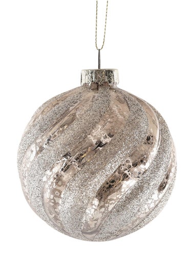 Charles Bentley Pack of 12 Traditional Style Glass Baubles (Diameter 8cm)