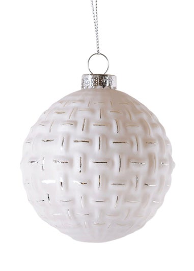 Charles Bentley Pack of 12 Scandi Inspired Glass Baubles (Diameter 8cm)