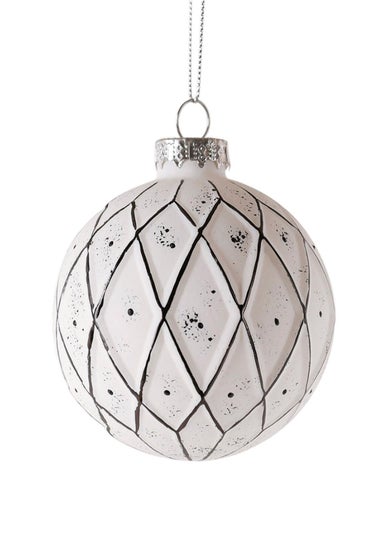 Charles Bentley Pack of 12 Scandi Inspired Glass Baubles (Diameter 8cm)