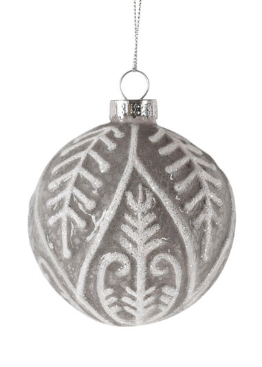 Charles Bentley Pack of 12 Scandi Inspired Glass Baubles (Diameter 8cm)