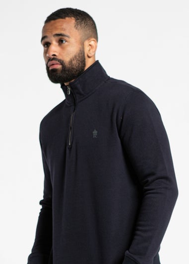 French Connection Navy Cotton Blend Zip Jumper & Jogger Tracksuit Co-Ord