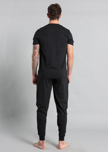 French Connection Black Cotton Blend T-Shirt & Jogger Set