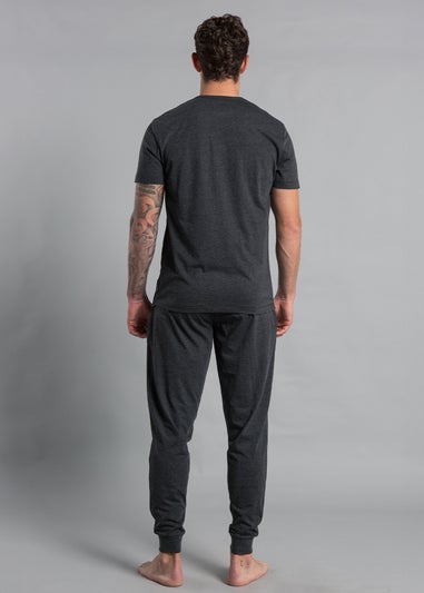 French Connection Charcoal Cotton Blend T-Shirt & Jogger Set