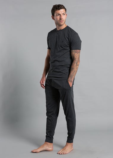 French Connection Charcoal Cotton Blend T-Shirt & Jogger Set