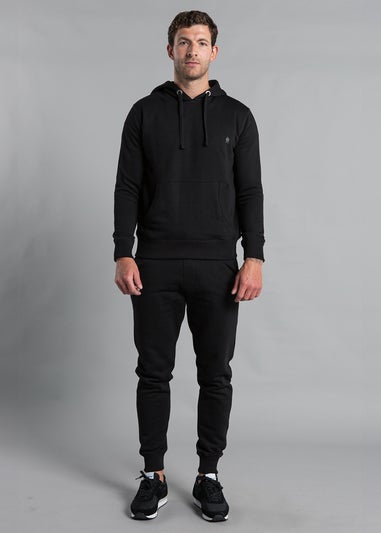 French Connection Black Cotton Blend Hoody & Jogger Tracksuit Co-Ord