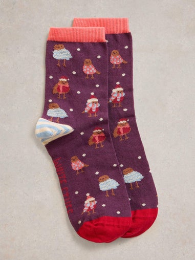 Socken Rotkehlchen in Christmas Cracker