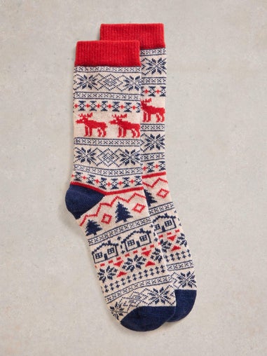 Socken mit Elchmotiv