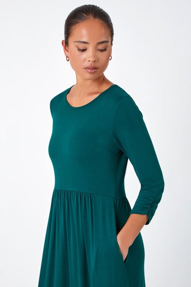 Roman Forest Green Petite Stretch Jersey Midi Dress