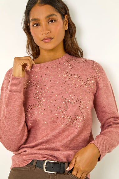 Roman Rose Star Hotfix Crew Jumper