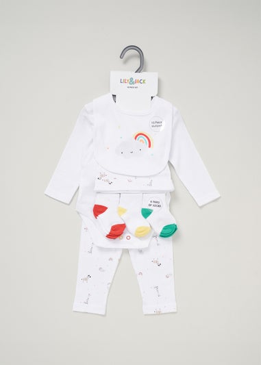 Lily and Jack White 10-Piece Bodysuit Baby Gift Set (0-6 months)