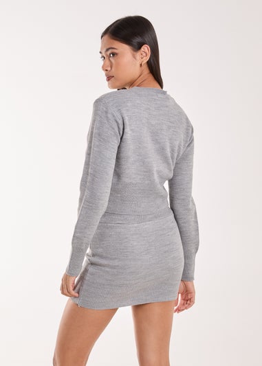 Pink Vanilla Grey Moi Moi Slogan Cropped Jumper