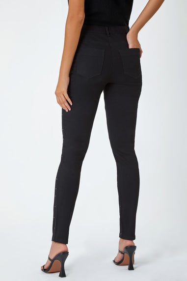 Roman Black Diamante Embellished Stretch Jegging