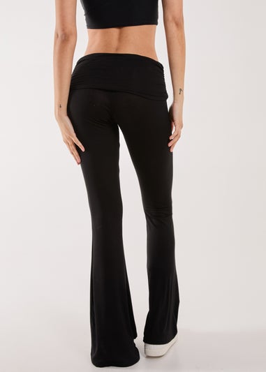 Pink Vanilla Black Fold Over Waist Lounge Flares