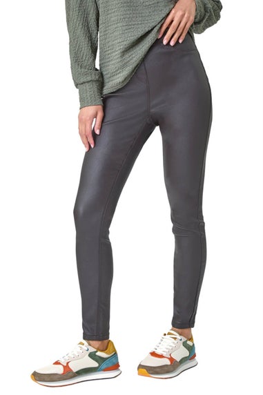 Roman Chocolate Coated Faux Leather Jeggings