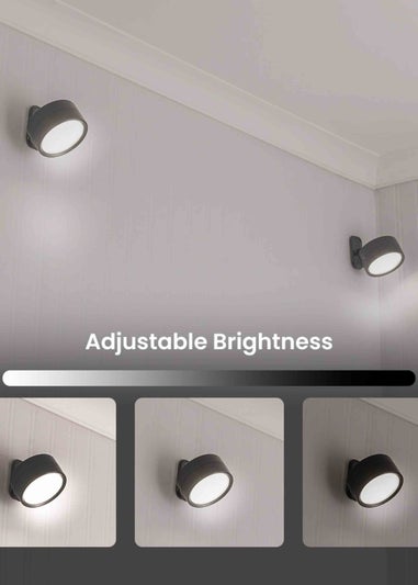 ValueLights Pair of Matte Black Wall Light Integrated LED (7.5cm x 7.5cm x 4.5cm)