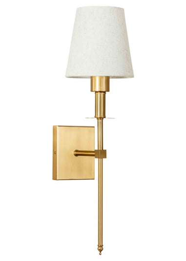 ValueLights  Gold Wall Light with Cream Shade Integrated LED (58cm x 19cm x 19cm)