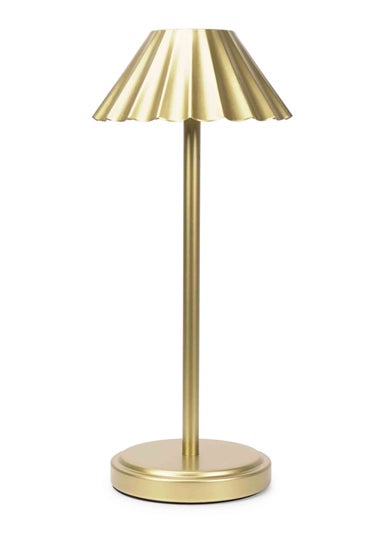 ValueLights Avery Dimmable Gold Table Lamp with Gold Shade Integrated LED