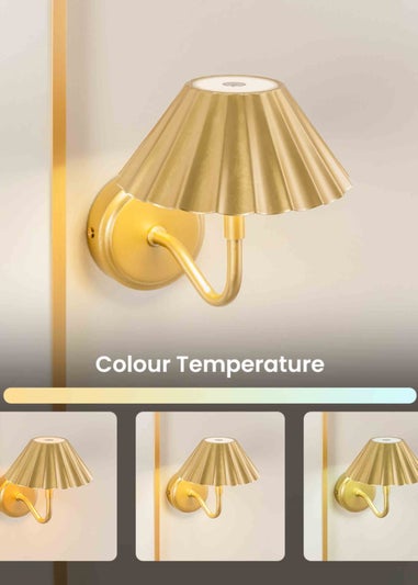 ValueLights Dimmable Gold Wall Light with Gold Shade Integrated LED