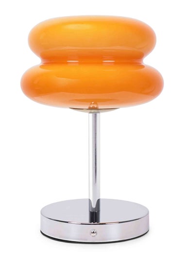 ValueLights Dimmable Orange Table Lamp with Orange Dome Shade Integrated LED