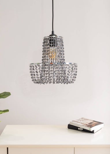 ValueLights Tegan Polished Black Ceiling Pendant Shade (28cm x 28cm x 28cm)