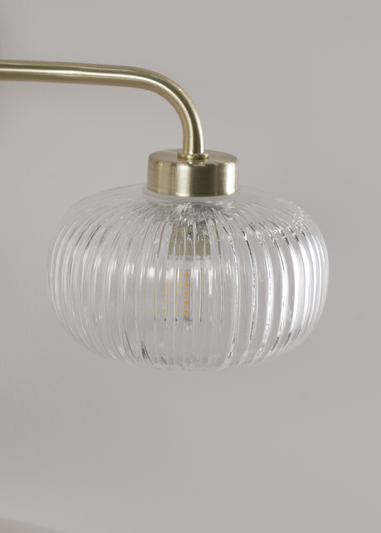 ValueLights Amaia Gold Wall Light with Clear Globe Shade