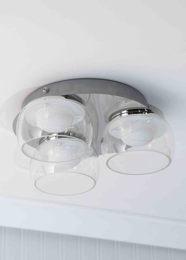 ValueLights Alissa Brushed Gold Flush Light with Clear Dome Shade Integrated LED