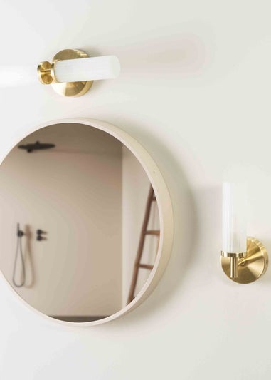 ValueLights Canya Matte Gold Wall Light with Clear Drum Shade