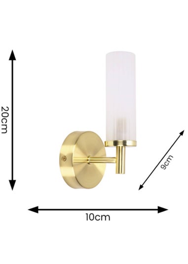 ValueLights Canya Matte Gold Wall Light with Clear Drum Shade