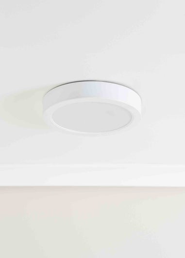 ValueLights Matte White Flush Light with White Dome Shade Integrated LED