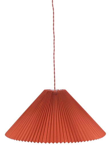 ValueLights Akira  Orange Pendant Light with Orange Tapered Shade (113cm x 53cm x 53cm)