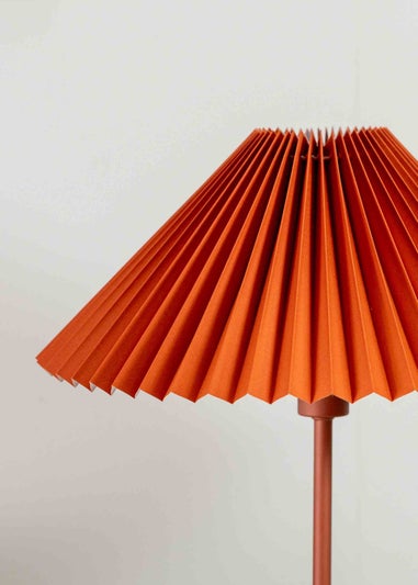 ValueLights Akira  Orange Table Lamp with Orange Tapered Shade (48.5cm x 34.5cm x 34.5cm)