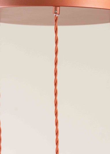 ValueLights Akira  Orange Pendant Light with Orange Tapered Shade (111cm x 57cm x 57cm)