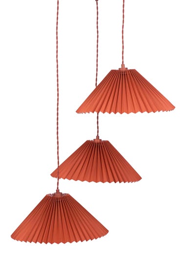 ValueLights Akira  Orange Pendant Light with Orange Tapered Shade (111cm x 57cm x 57cm)