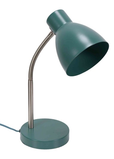 ValueLights Keela Matte Teal Table Lamp with Oval Shade (35cm x 14cm x 27cm)