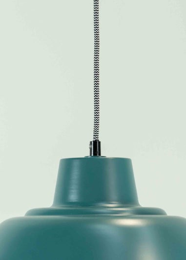 ValueLights Morris Matte Teal Pendant Light with Teal Dome Shade