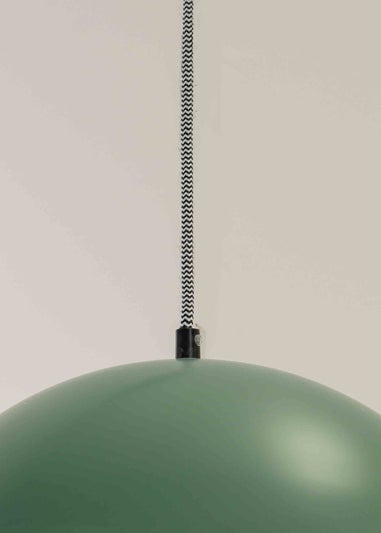 ValueLights Stassi Matte Green Pendant Light with Green Dome Shade