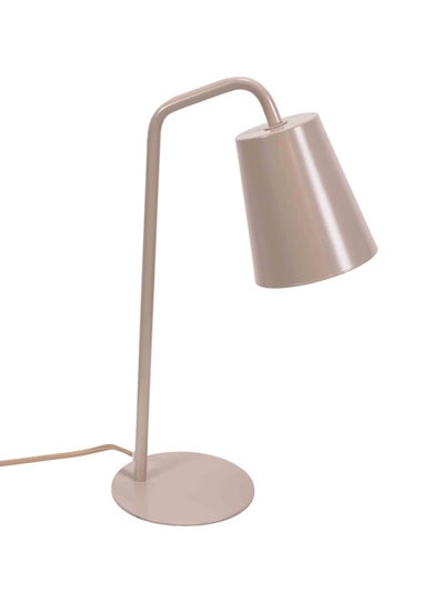 ValueLights Bibi Gloss Natural Table Lamp with Natural Tapered Shade