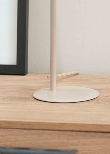 ValueLights Bibi Gloss Natural Table Lamp with Natural Tapered Shade