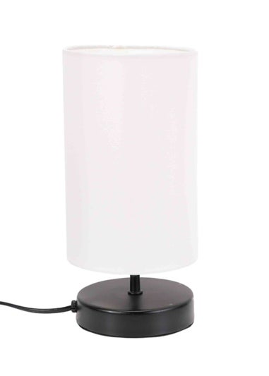 ValueLights Francis Dimmable Matte Black Table Lamp with White Drum Shade