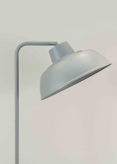 ValueLights Morris Matte Grey Floor Lamp with Grey Dome Shade