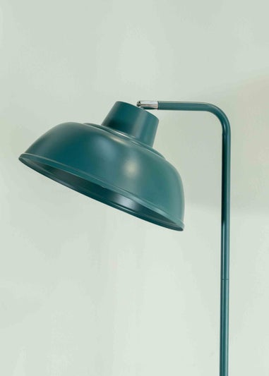 ValueLights Morris Matte Teal Floor Lamp with Teal Dome Shade