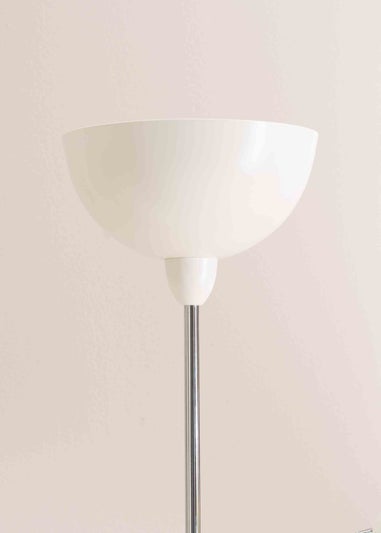 ValueLights Orion Matte White Floor Lamp with White Shade (181cm x 46cm x 25cm)