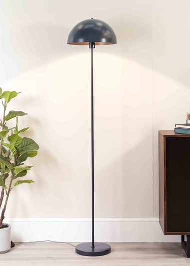 ValueLights Stassi Matte Blue Floor Lamp with Blue Dome Shade