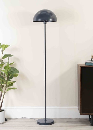 ValueLights Stassi Matte Blue Floor Lamp with Blue Dome Shade